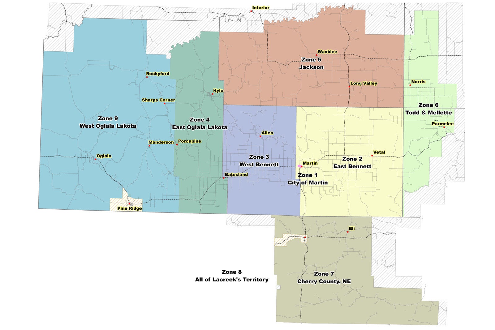 map of director districts with roads